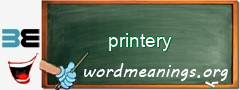 WordMeaning blackboard for printery